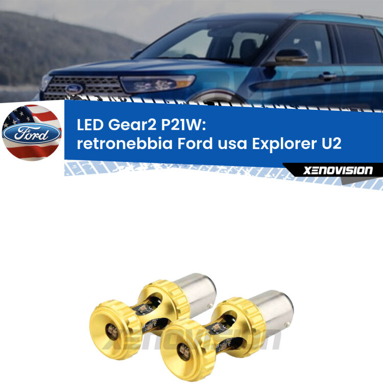 <strong>Retronebbia LED per Ford usa Explorer</strong> U2 1995 - 2001. Coppia lampade <strong>P21W</strong> super canbus Rosse modello Gear2.