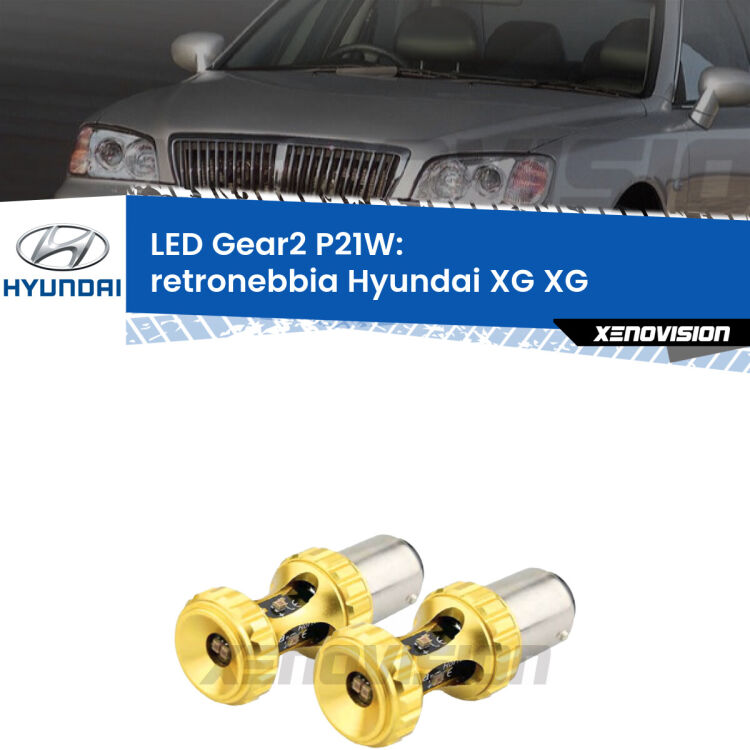 <strong>Retronebbia LED per Hyundai XG</strong> XG 1998 - 2005. Coppia lampade <strong>P21W</strong> super canbus Rosse modello Gear2.