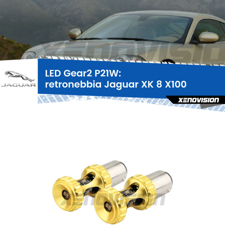 <strong>Retronebbia LED per Jaguar XK 8</strong> X100 1996 - 2005. Coppia lampade <strong>P21W</strong> super canbus Rosse modello Gear2.