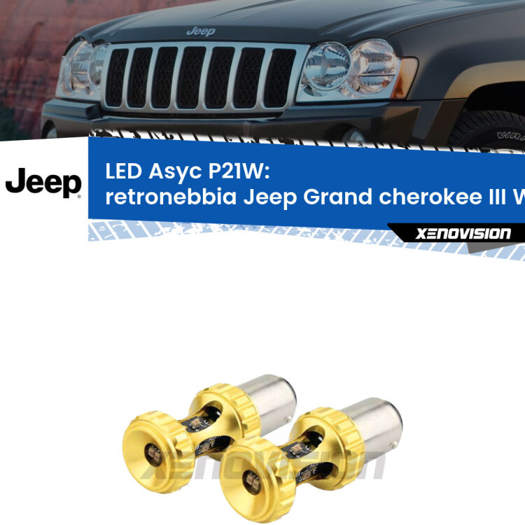 0 Retronebbia LED per Jeep Grand cherokee III WK 2005 - 2010: P21W Asyc <strong>Retronebbia LED per Jeep Grand cherokee III</strong> WK 2005 - 2010. Coppia lampade <strong>P21W</strong> super canbus Rosse modello Gear2.