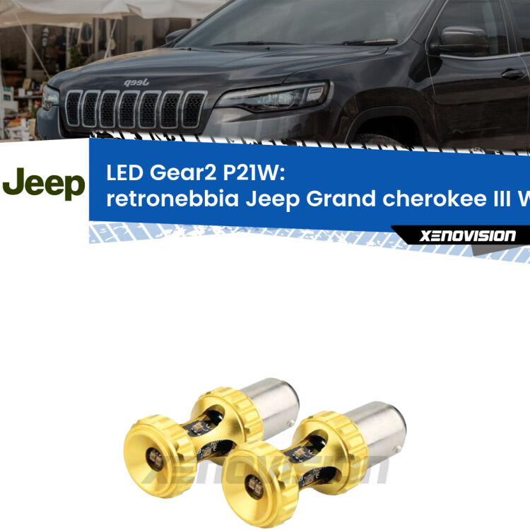 <strong>Retronebbia LED per Jeep Grand cherokee III</strong> WK 2005 - 2010. Coppia lampade <strong>P21W</strong> super canbus Rosse modello Gear2.