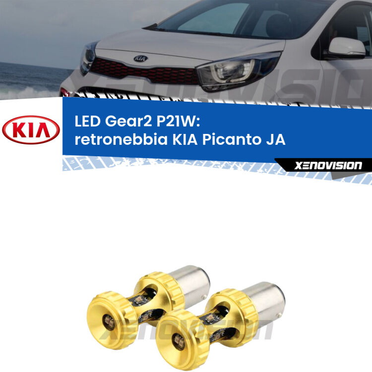 <strong>Retronebbia LED per KIA Picanto</strong> JA 2017 in poi. Coppia lampade <strong>P21W</strong> super canbus Rosse modello Gear2.