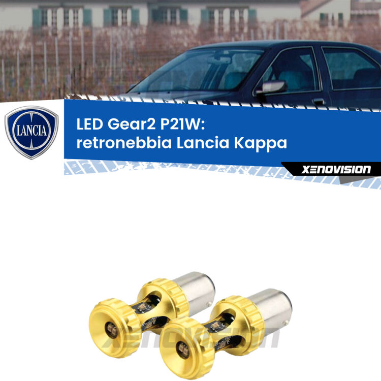 <strong>Retronebbia LED per Lancia Kappa</strong>  1994 - 2001. Coppia lampade <strong>P21W</strong> super canbus Rosse modello Gear2.