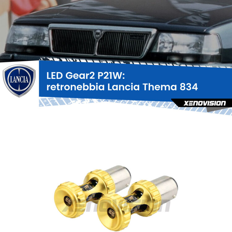 <strong>Retronebbia LED per Lancia Thema</strong> 834 1984 - 1994. Coppia lampade <strong>P21W</strong> super canbus Rosse modello Gear2.