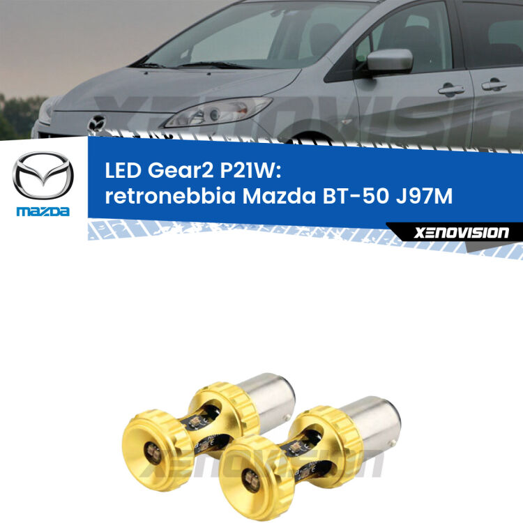 <strong>Retronebbia LED per Mazda BT-50</strong> J97M 2006 - 2010. Coppia lampade <strong>P21W</strong> super canbus Rosse modello Gear2.