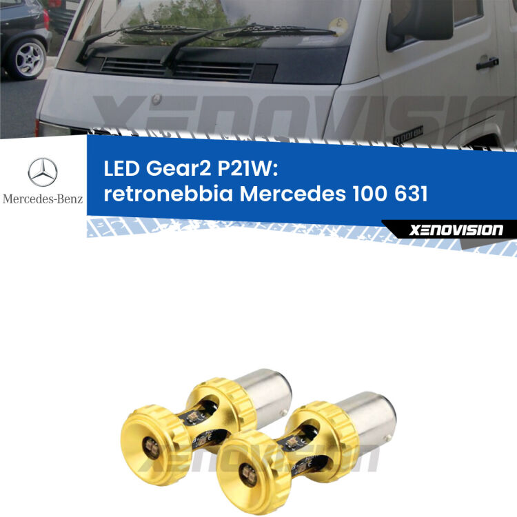 <strong>Retronebbia LED per Mercedes 100</strong> 631 1988 - 1996. Coppia lampade <strong>P21W</strong> super canbus Rosse modello Gear2.