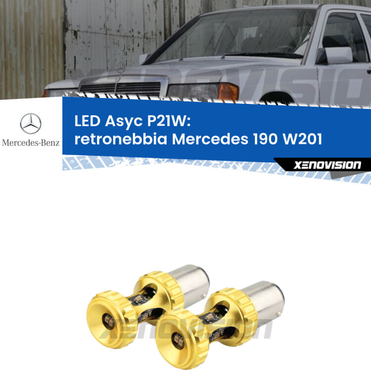 0 Retronebbia LED per Mercedes 190 W201 1982 - 1993: P21W Asyc <strong>Retronebbia LED per Mercedes 190</strong> W201 1982 - 1993. Coppia lampade <strong>P21W</strong> super canbus Rosse modello Gear2.