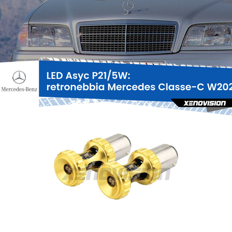 0  Retronebbia LED per Mercedes Classe-C W202 1993 - 2000: p21/5w Asyc <strong>retronebbia LED per Mercedes Classe-C</strong> W202 1993 - 2000. Lampadina <strong>P21/5W</strong> rossa Canbus modello Asyc Xenovision.
