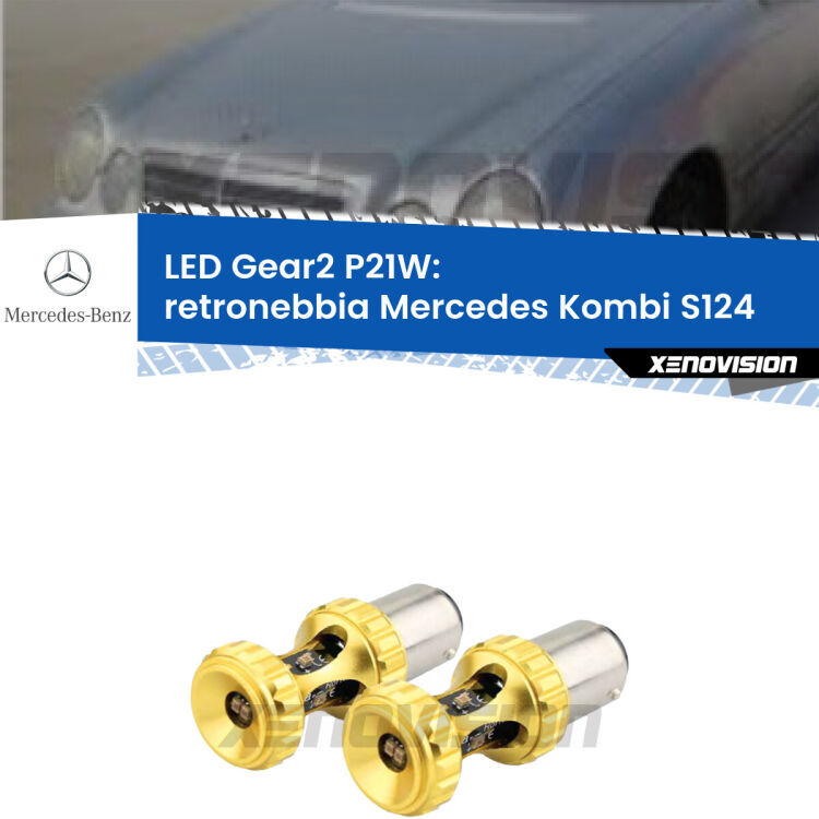 <strong>Retronebbia LED per Mercedes Kombi</strong> S124 1985 - 1993. Coppia lampade <strong>P21W</strong> super canbus Rosse modello Gear2.