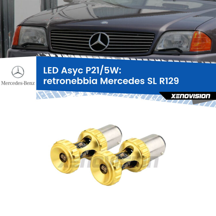<strong>retronebbia LED per Mercedes SL</strong> R129 1989 - 2001. Lampadina <strong>P21/5W</strong> rossa Canbus modello Asyc Xenovision.