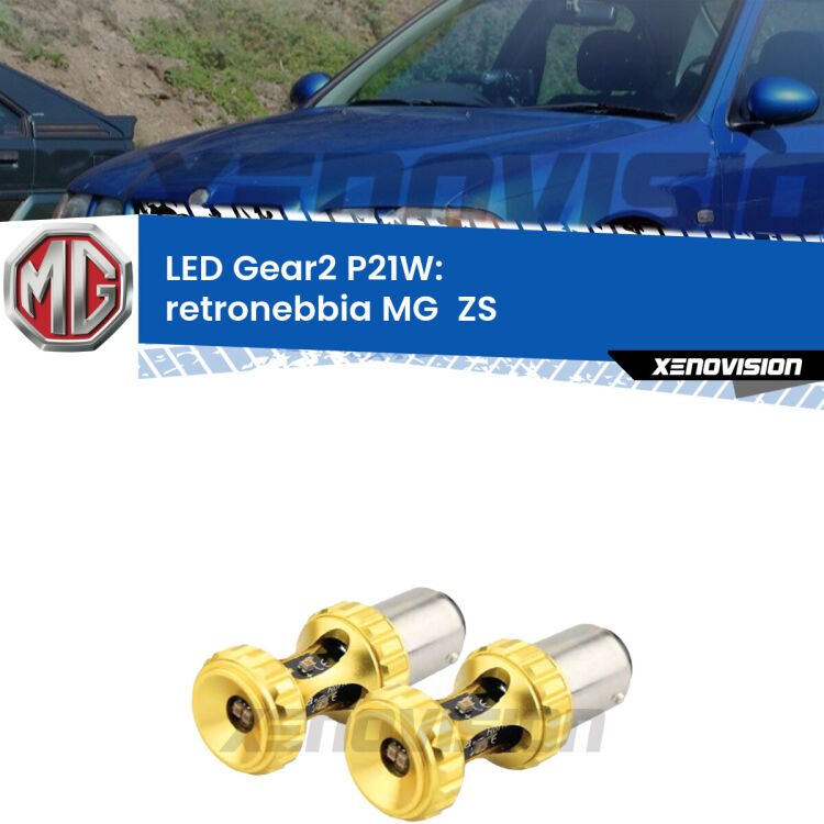 <strong>Retronebbia LED per MG  ZS</strong>  2001 - 2005. Coppia lampade <strong>P21W</strong> super canbus Rosse modello Gear2.