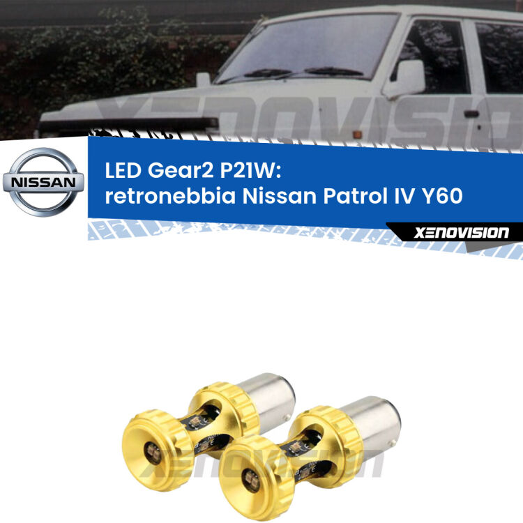 <strong>Retronebbia LED per Nissan Patrol IV</strong> Y60 1988 - 1997. Coppia lampade <strong>P21W</strong> super canbus Rosse modello Gear2.
