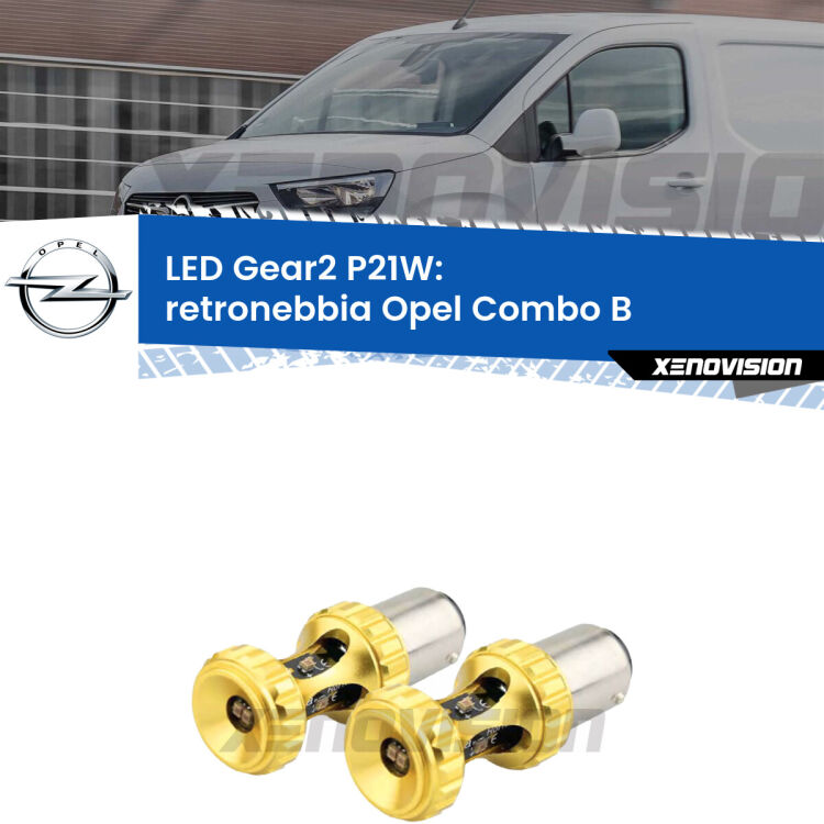 <strong>Retronebbia LED per Opel Combo B</strong>  1994 - 2001. Coppia lampade <strong>P21W</strong> super canbus Rosse modello Gear2.