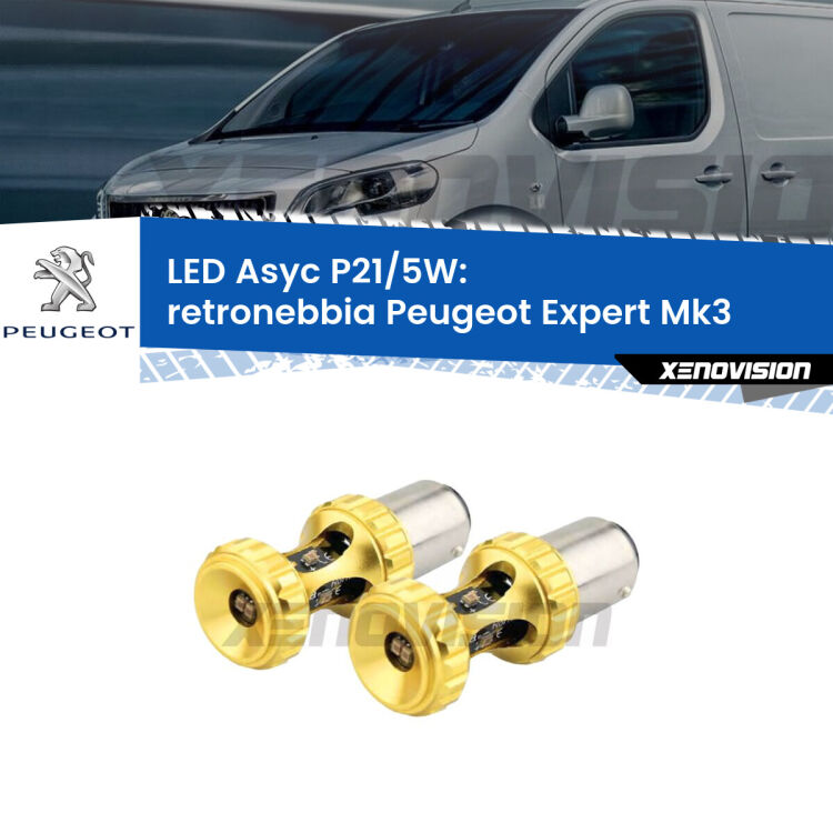 0 Retronebbia LED per Peugeot Expert Mk3 2016 in poi: p21/5w Asyc <strong>retronebbia LED per Peugeot Expert</strong> Mk3 2016 in poi. Lampadina <strong>P21/5W</strong> rossa Canbus modello Asyc Xenovision.