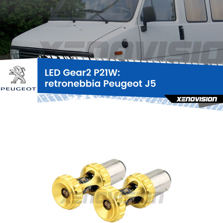 <strong>Retronebbia LED per Peugeot J5</strong>  1990 - 1994. Coppia lampade <strong>P21W</strong> super canbus Rosse modello Gear2.