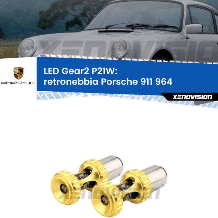 <strong>Retronebbia LED per Porsche 911</strong> 964 1988 - 1993. Coppia lampade <strong>P21W</strong> super canbus Rosse modello Gear2.