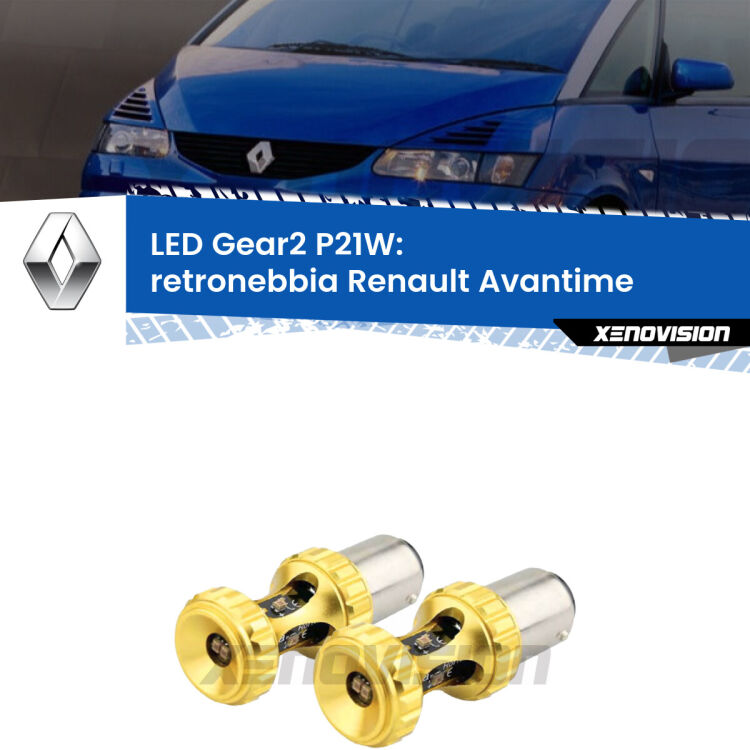 <strong>Retronebbia LED per Renault Avantime</strong>  2001 - 2003. Coppia lampade <strong>P21W</strong> super canbus Rosse modello Gear2.
