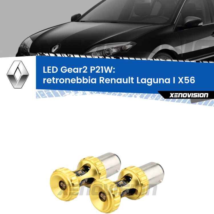 <strong>Retronebbia LED per Renault Laguna I</strong> X56 1993 - 1999. Coppia lampade <strong>P21W</strong> super canbus Rosse modello Gear2.