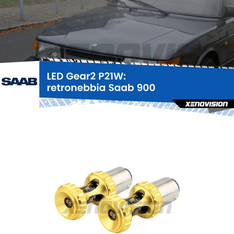 <strong>Retronebbia LED per Saab 900</strong>  1993 - 1998. Coppia lampade <strong>P21W</strong> super canbus Rosse modello Gear2.