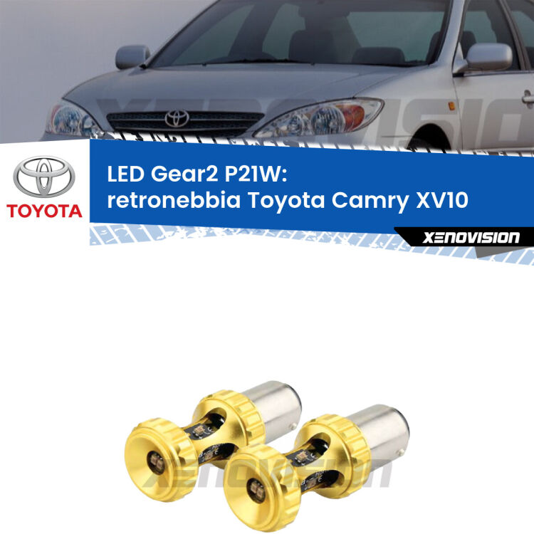 <strong>Retronebbia LED per Toyota Camry</strong> XV10 1991 - 1996. Coppia lampade <strong>P21W</strong> super canbus Rosse modello Gear2.