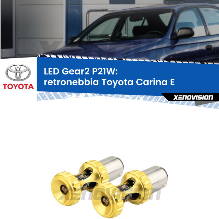 <strong>Retronebbia LED per Toyota Carina E</strong>  1992 - 1997. Coppia lampade <strong>P21W</strong> super canbus Rosse modello Gear2.