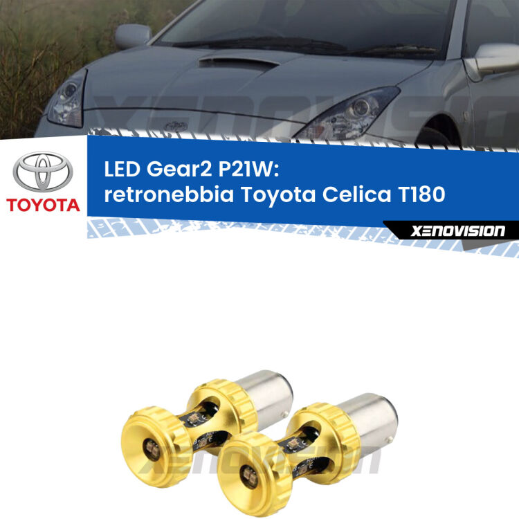 <strong>Retronebbia LED per Toyota Celica</strong> T180 1989 - 1993. Coppia lampade <strong>P21W</strong> super canbus Rosse modello Gear2.