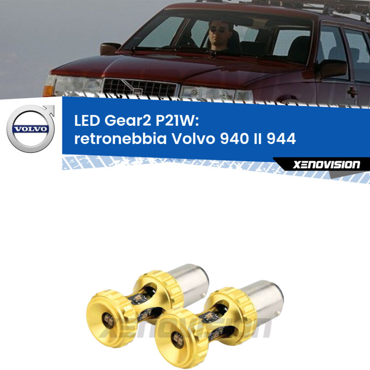 <strong>Retronebbia LED per Volvo 940 II</strong> 944 1994 - 1998. Coppia lampade <strong>P21W</strong> super canbus Rosse modello Gear2.