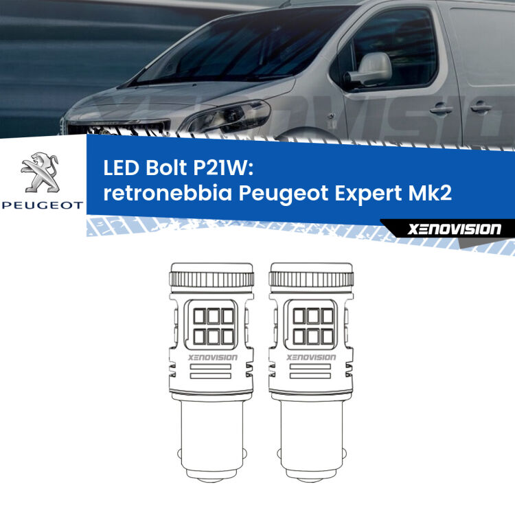 0 Retronebbia LED Peugeot Expert Mk2 2007 - 2015: P21W Bolt <strong>Retronebbia LED per Peugeot Expert</strong> Mk2 2007 - 2015. Coppia lampade <strong>P21W</strong> modello Bolt canbus.