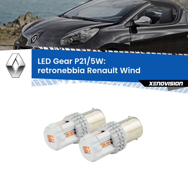 <strong>Retronebbia LED per Renault Wind</strong>  2010 - 2013. Due lampade <strong>P21/5W</strong> rosse non canbus modello Gear.