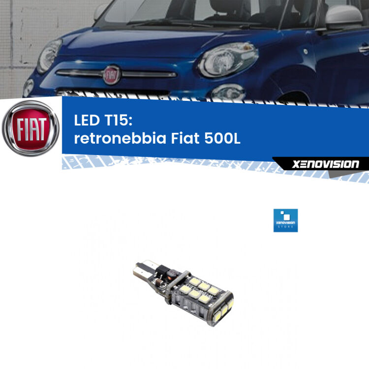 <strong>retronebbia LED per Fiat 500L</strong>  2012 - 2018. Lampadina <strong>T15</strong> Canbus Xenovision.