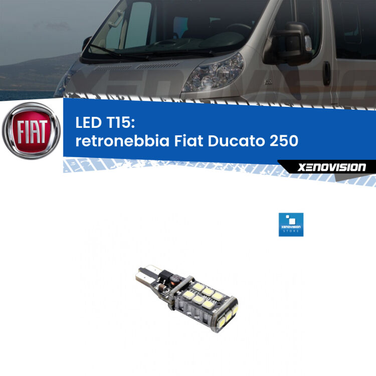 <strong>retronebbia LED per Fiat Ducato</strong> 250 2014 - 2018. Lampadina <strong>T15</strong> Canbus Xenovision.