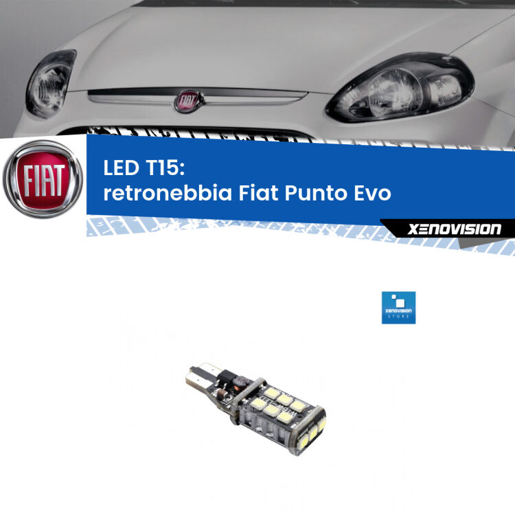 <strong>retronebbia LED per Fiat Punto Evo</strong>  2009 - 2015. Lampadina <strong>T15</strong> Canbus Xenovision.