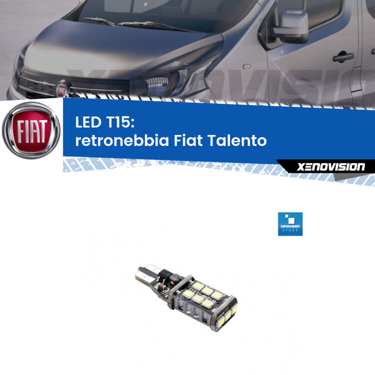 <strong>retronebbia LED per Fiat Talento</strong>  2016 - 2020. Lampadina <strong>T15</strong> Canbus Xenovision.