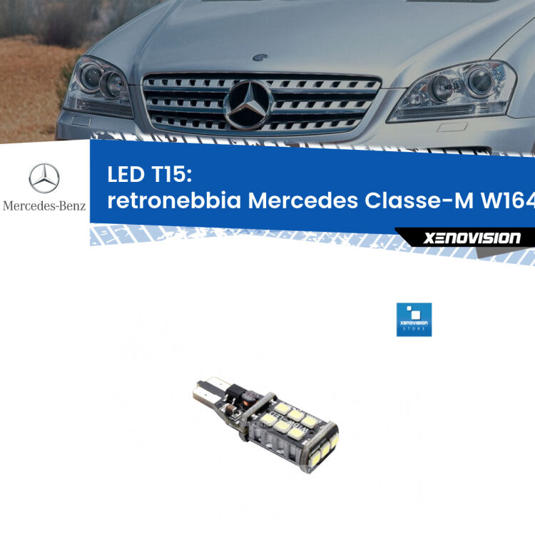 <strong>retronebbia LED per Mercedes Classe-M</strong> W164 restyling. Lampadina <strong>T15</strong> Canbus Xenovision.