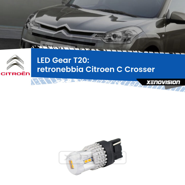 <strong>Retronebbia LED per Citroen C Crosser</strong>  2007 - 2012. Lampada <strong>T20</strong> rossa modello Gear.