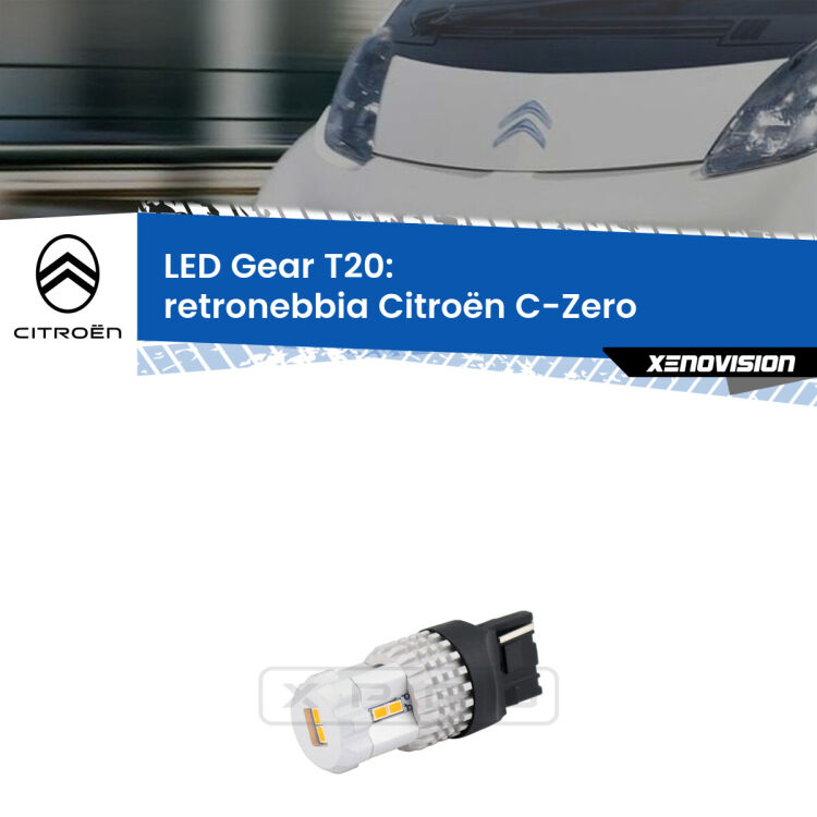 0 Retronebbia LED T20 Gear per Citroën C-Zero 2010 - 2019 <strong>Retronebbia LED per Citroën C-Zero</strong> 2010 - 2019. Lampada <strong>T20</strong> rossa modello Gear.