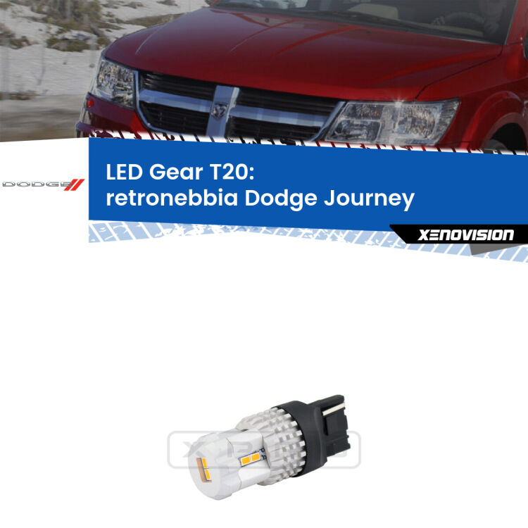 <strong>Retronebbia LED per Dodge Journey</strong>  2011 - 2015. Lampada <strong>T20</strong> rossa modello Gear.