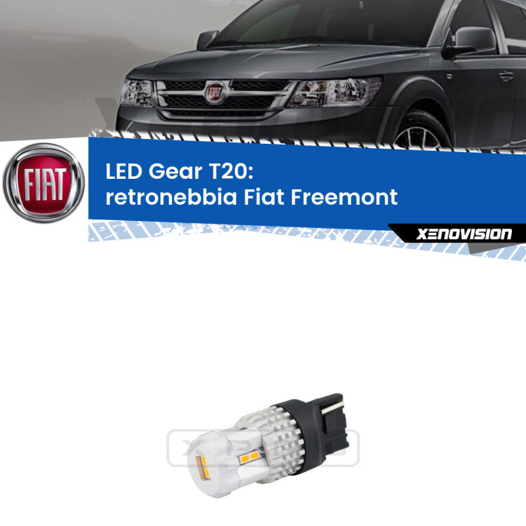 <strong>Retronebbia LED per Fiat Freemont</strong>  2011 - 2016. Lampada <strong>T20</strong> rossa modello Gear.