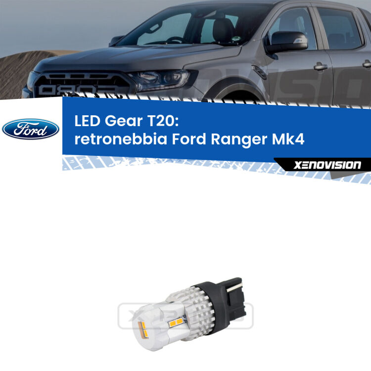 <strong>Retronebbia LED per Ford Ranger</strong> Mk4 2011 in poi. Lampada <strong>T20</strong> rossa modello Gear.