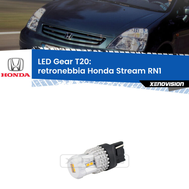 <strong>Retronebbia LED per Honda Stream</strong> RN1 2001 - 2006. Lampada <strong>T20</strong> rossa modello Gear.