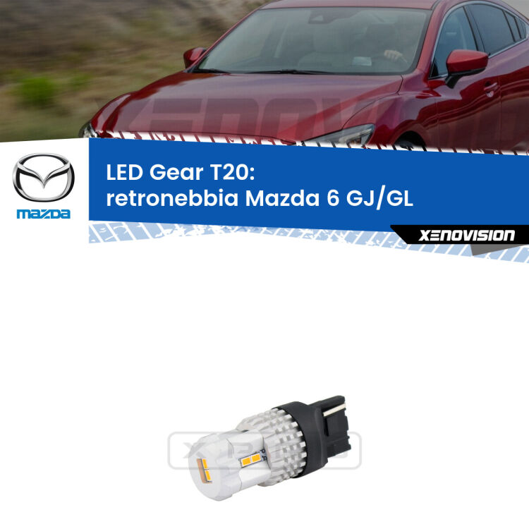 <strong>Retronebbia LED per Mazda 6</strong> GJ/GL 2012 in poi. Lampada <strong>T20</strong> rossa modello Gear.