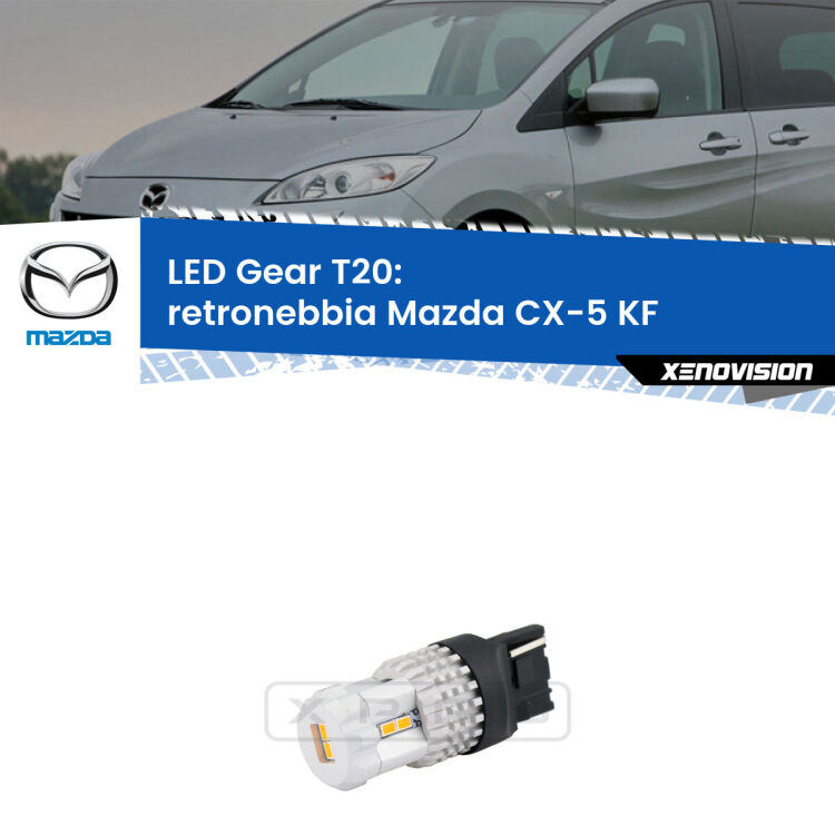 <strong>Retronebbia LED per Mazda CX-5</strong> KF 2017 in poi. Lampada <strong>T20</strong> rossa modello Gear.