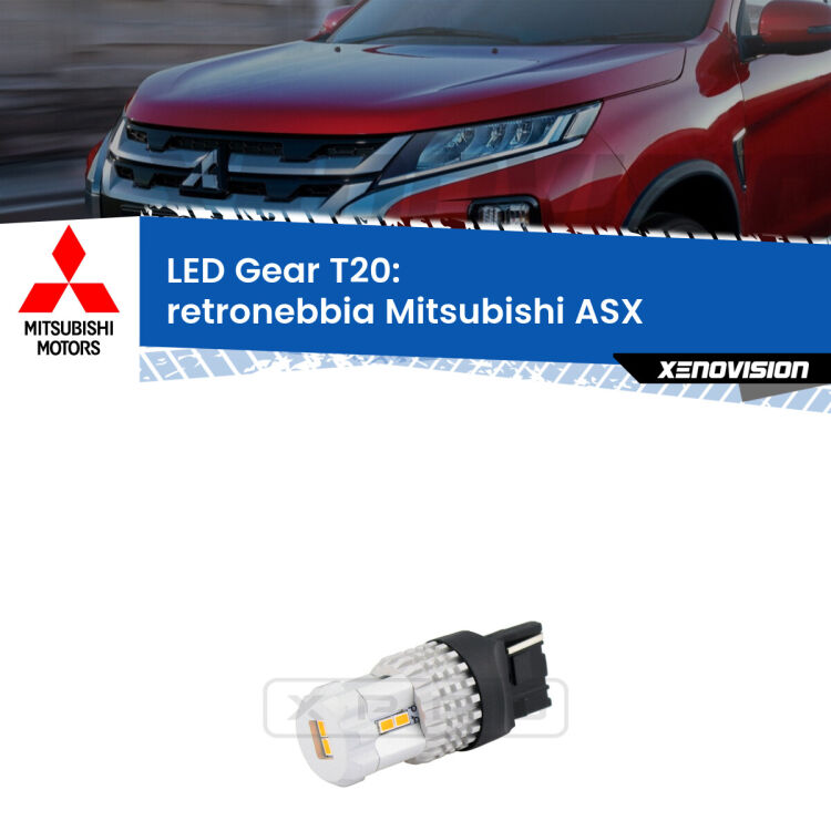 <strong>Retronebbia LED per Mitsubishi ASX</strong>  2010 - 2015. Lampada <strong>T20</strong> rossa modello Gear.