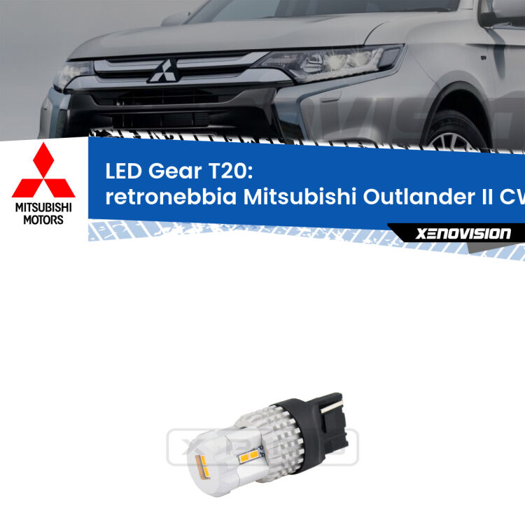 <strong>Retronebbia LED per Mitsubishi Outlander II</strong> CW 2006 - 2012. Lampada <strong>T20</strong> rossa modello Gear.