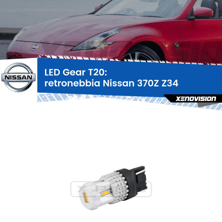 <strong>Retronebbia LED per Nissan 370Z</strong> Z34 2009 in poi. Lampada <strong>T20</strong> rossa modello Gear.