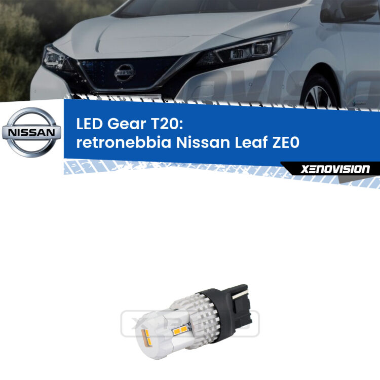 <strong>Retronebbia LED per Nissan Leaf</strong> ZE0 2010 - 2016. Lampada <strong>T20</strong> rossa modello Gear.