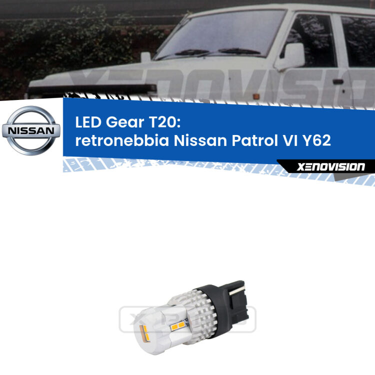 <strong>Retronebbia LED per Nissan Patrol VI</strong> Y62 2010 in poi. Lampada <strong>T20</strong> rossa modello Gear.
