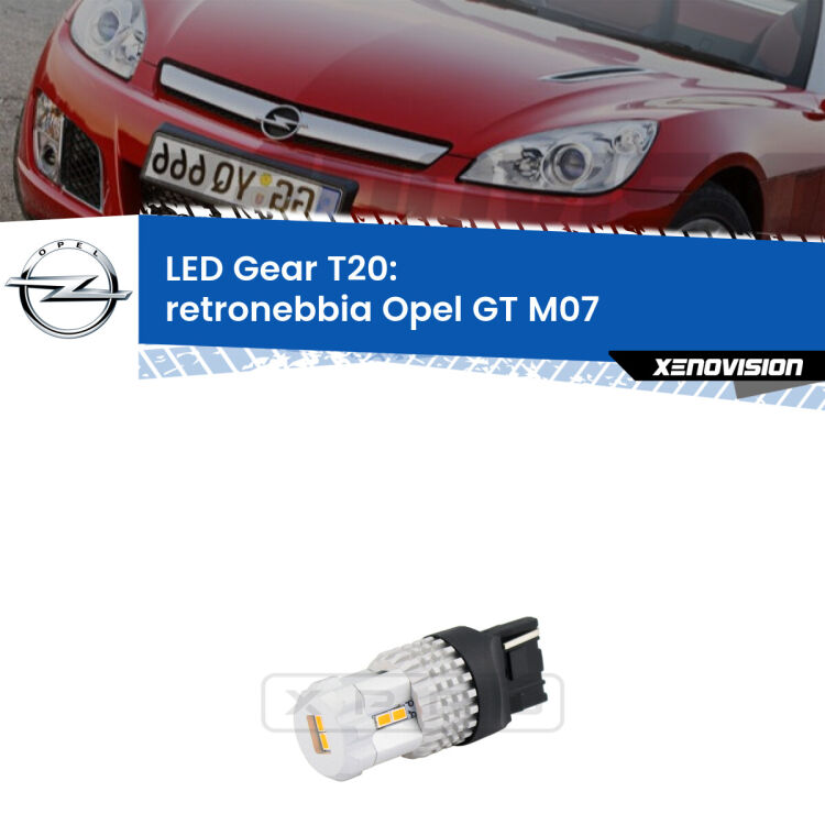 <strong>Retronebbia LED per Opel GT</strong> M07 2007 - 2011. Lampada <strong>T20</strong> rossa modello Gear.