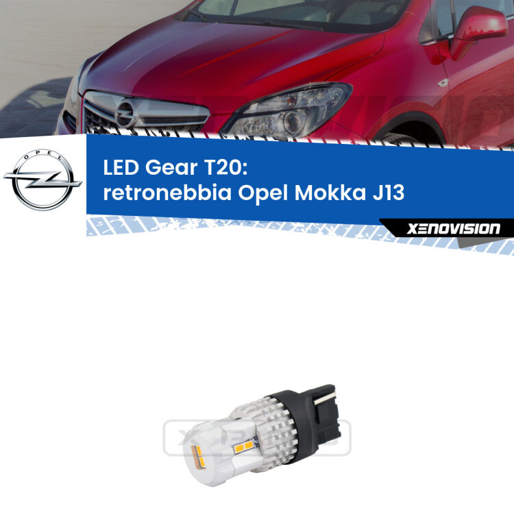 <strong>Retronebbia LED per Opel Mokka</strong> J13 2012 - 2019. Lampada <strong>T20</strong> rossa modello Gear.