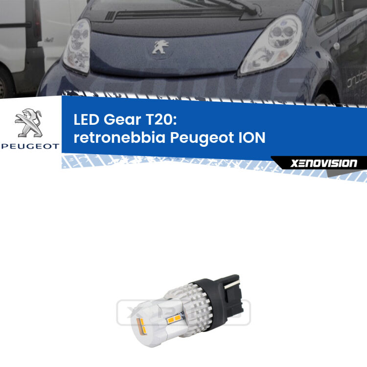 <strong>Retronebbia LED per Peugeot ION</strong>  2010 - 2019. Lampada <strong>T20</strong> rossa modello Gear.